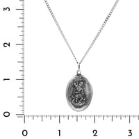Sterling Silver Oval St. Michael Pendant Necklace