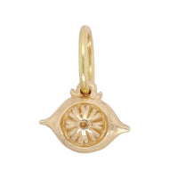 14K Yellow Gold Diamond Evil Eye Charm