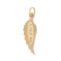 14K Yellow Gold Diamond Wing Charm
