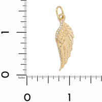 14K Yellow Gold Diamond Wing Charm