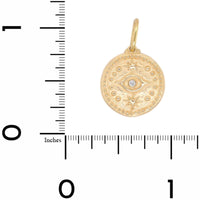 14K Yellow Gold Diamond Evil Eye and Hamsa Reversible Charm