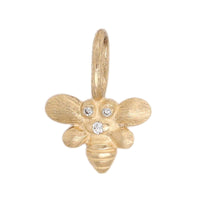 14K Yellow Gold Diamond Bee Charm