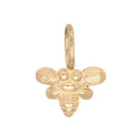 14K Yellow Gold Diamond Bee Charm