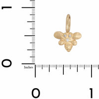 14K Yellow Gold Diamond Bee Charm