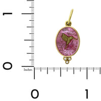 18K Yellow Gold Hummingbird Diamond Charm