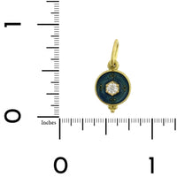 18K Yellow Gold Diamond Vitreous Enameled Clover Dot Charm
