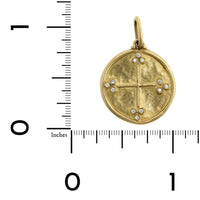 14K Yellow Gold Diamond Christian Cross & Star Charm