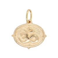 14K Yellow Gold Diamond Lotus Charm