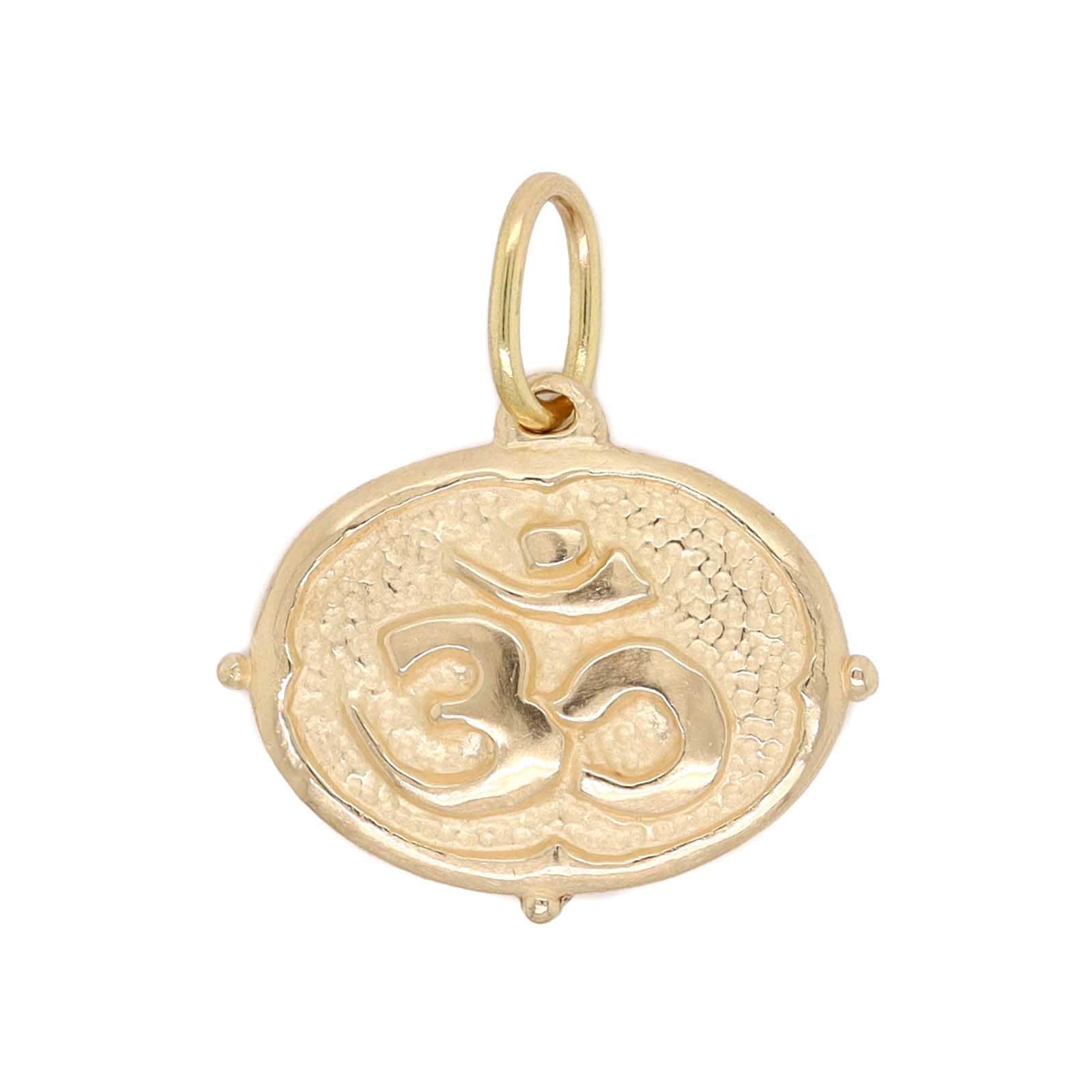 14K Yellow Gold Diamond Lotus Charm