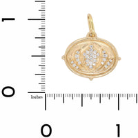 14K Yellow Gold Diamond Lotus Charm