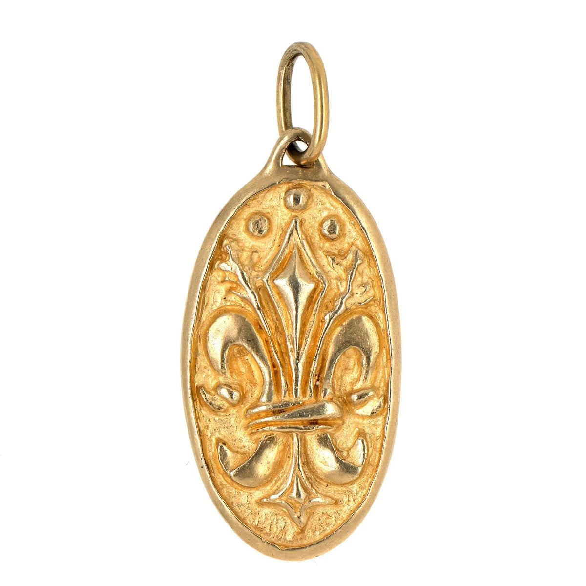 14K Yellow Gold Diamond Fleur De Lis & North Star Charm