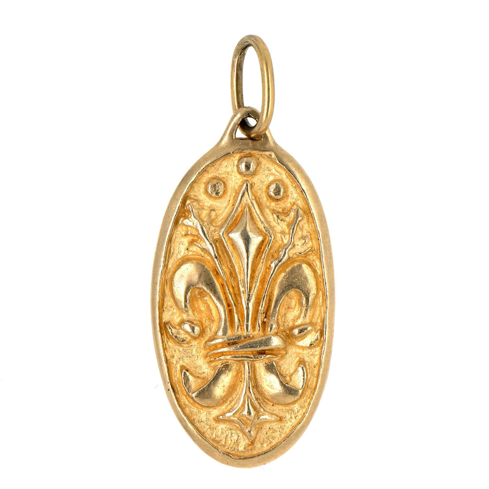 14K Yellow Gold Diamond Fleur De Lis & North Star Charm