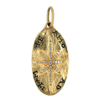 14K Yellow Gold Diamond Fleur De Lis & North Star Charm