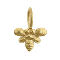 14K Yellow Gold Baby Bee Charm with Diamond Eyes