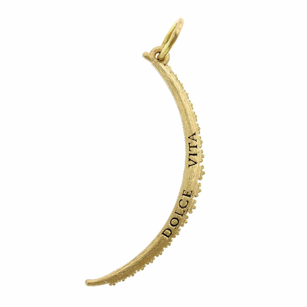 18K Yellow Gold White Pave Diamond Moon "Dolce Vita" Pendant
