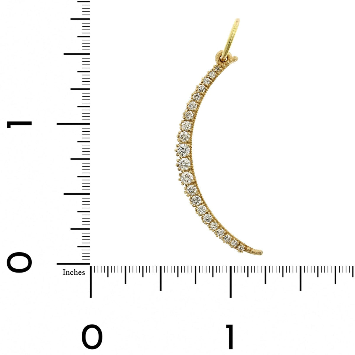18K Yellow Gold White Pave Diamond Moon "Dolce Vita" Pendant