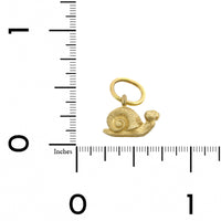 14K Yellow Gold Large Snail Charm with Diamond Eyes