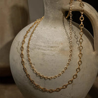 Azlee 18K Yellow Gold Heavy Circle Link Smooth Chain