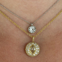 18K Yellow Gold Brown Marquise Diamond Pendant