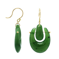 18K Yellow Gold Jade Drop Earrings