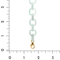 14K Yellow Gold Green Lavender Jade Link Bracelet