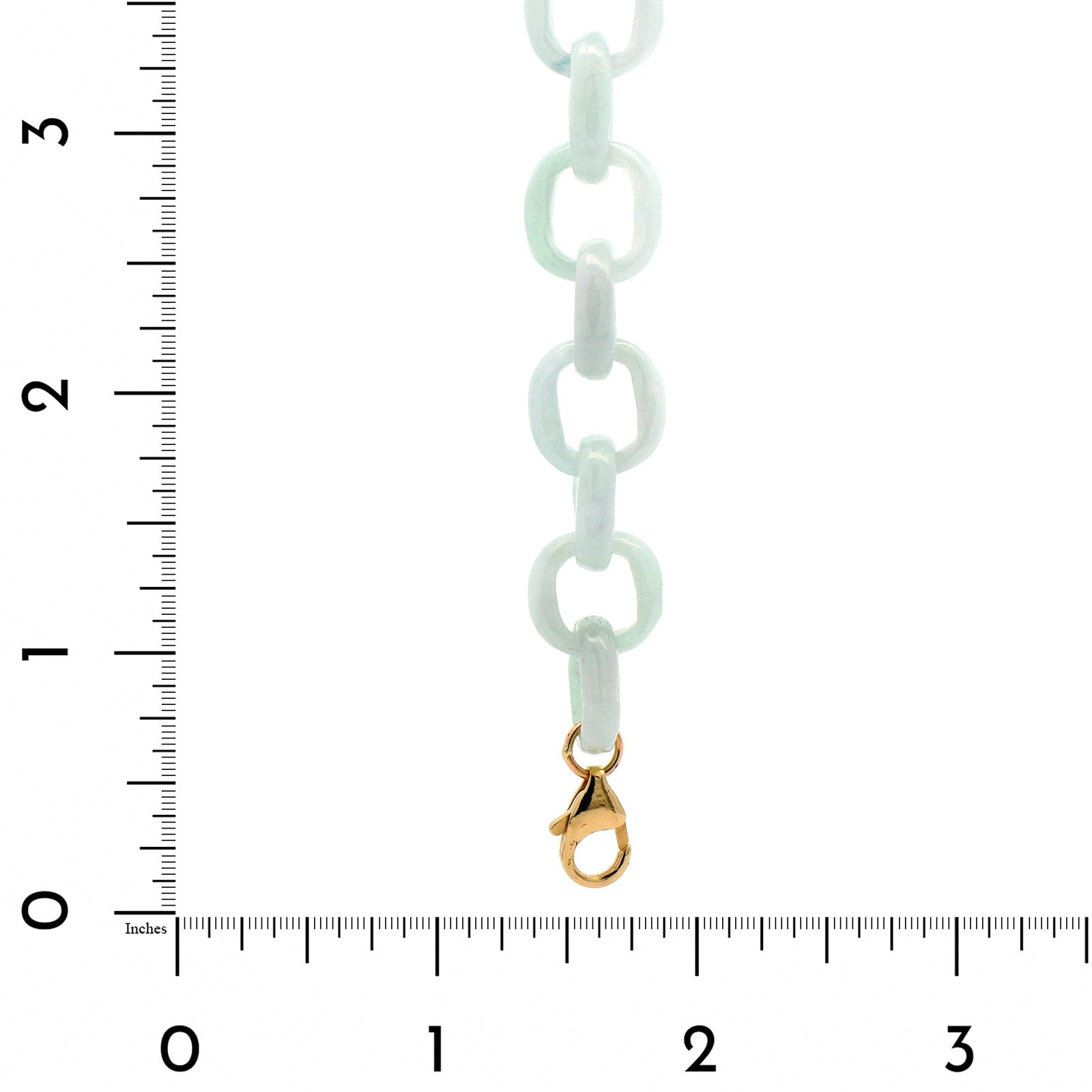 14K Yellow Gold Green Lavender Jade Link Bracelet