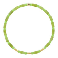 Luis Morais 14K Yellow Gold Triple Mini Bamboo Tube and Jade Bead Bracelet