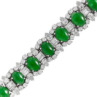 Eclat Jewels Platinum Diamond and Cabochon Jadeite Bracelet