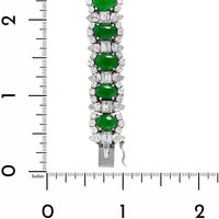 Eclat Jewels Platinum Diamond and Cabochon Jadeite Bracelet