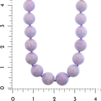 Eclat Jewels 18K White Gold Lavender Jade Bead and Diamond Necklace