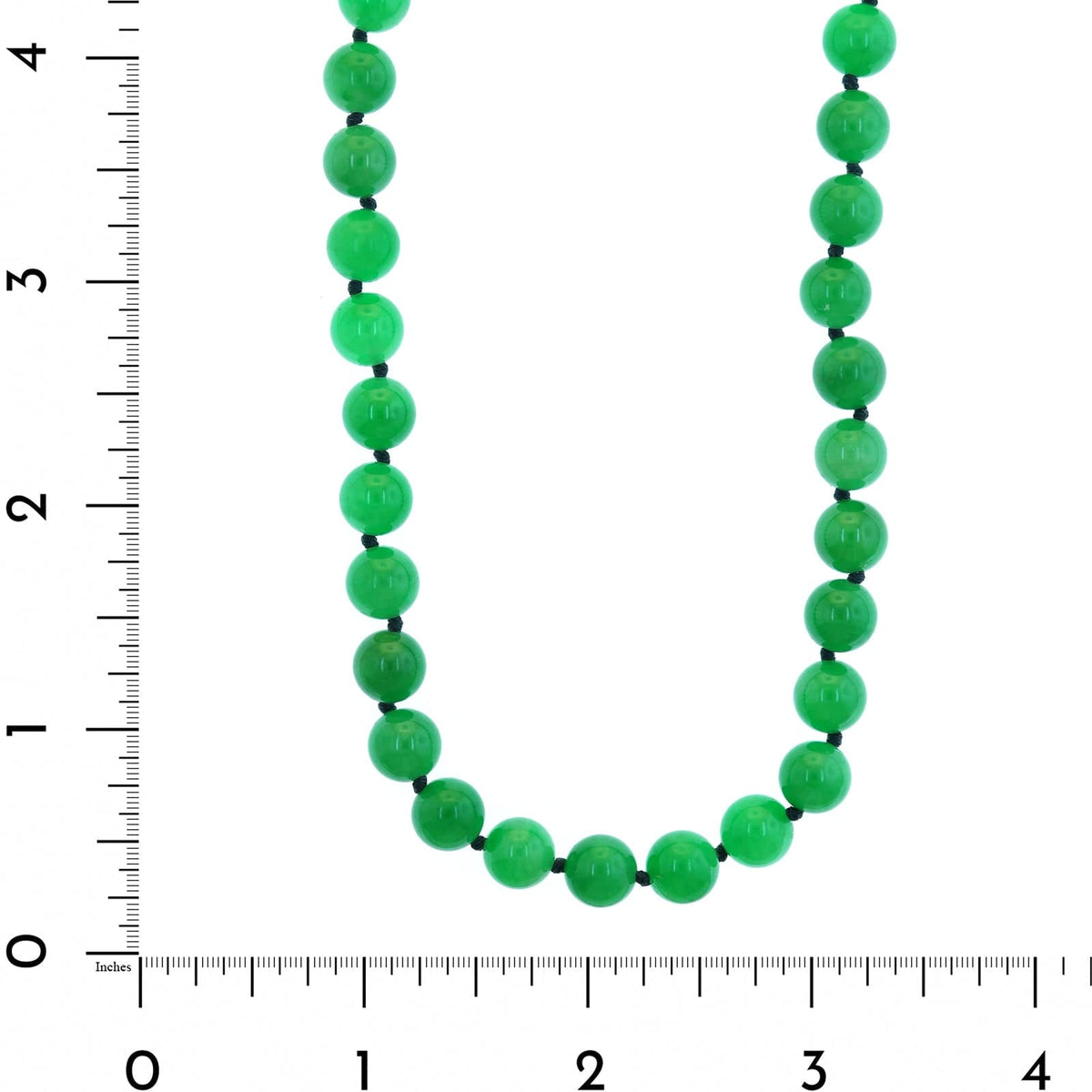 Eclat Jewels 18K White Gold Green Jade Bead and Diamond Necklace