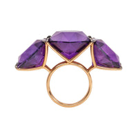Eclat Jewels 18K Rose Gold Hexagonal Amethyst Ring