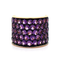 Etho Maria 18K Rose Gold Amethyst and Black Rhodium 5 Row Ring