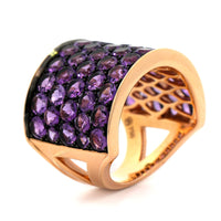Etho Maria 18K Rose Gold Amethyst and Black Rhodium 5 Row Ring