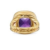 Albion® Ring 18K Yellow Gold with Amethyst and Diamonds, 11mm