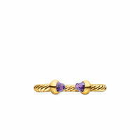 Micro Cablespira® Flex Open Ring 18K Yellow Gold with Amethyst, 2.5mm