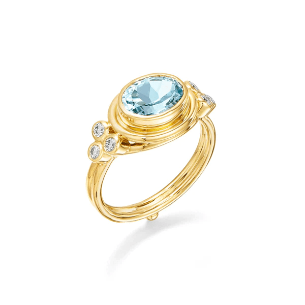 Temple St. Clair 18K Yellow Gold Aquamarine Ring