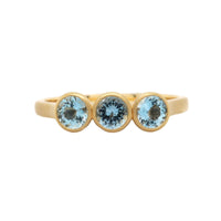18K Yellow Gold Bezel Set Aquamarine Ring