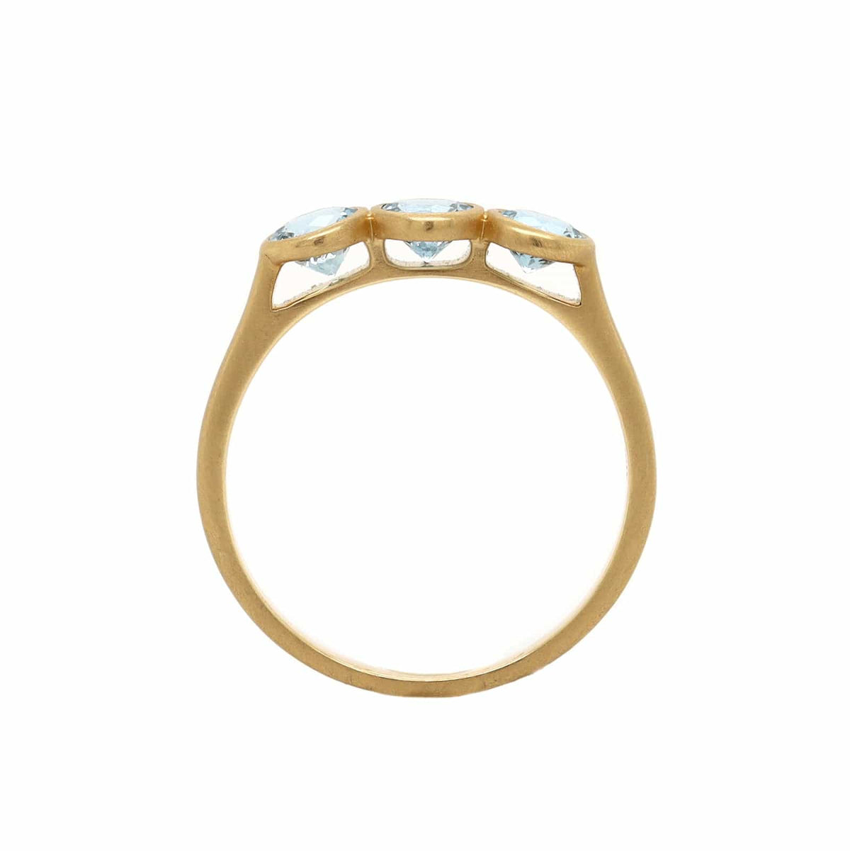 18K Yellow Gold Bezel Set Aquamarine Ring