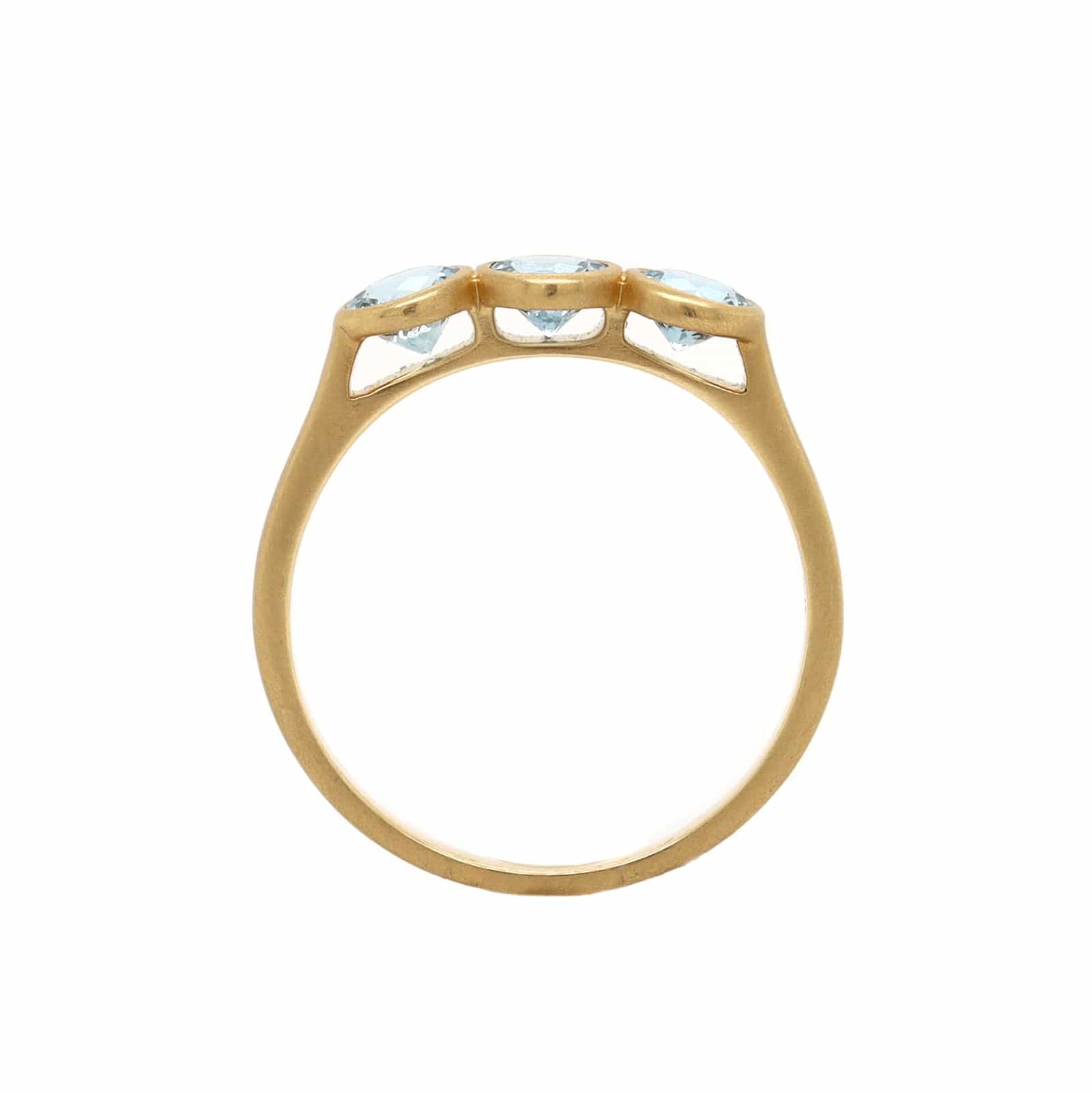 18K Yellow Gold Bezel Set Aquamarine Ring
