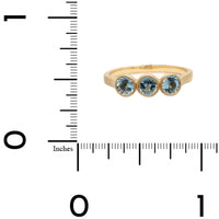 18K Yellow Gold Bezel Set Aquamarine Ring