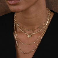 Azlee 18K Yellow Gold Large Circle Link Diamond Necklace