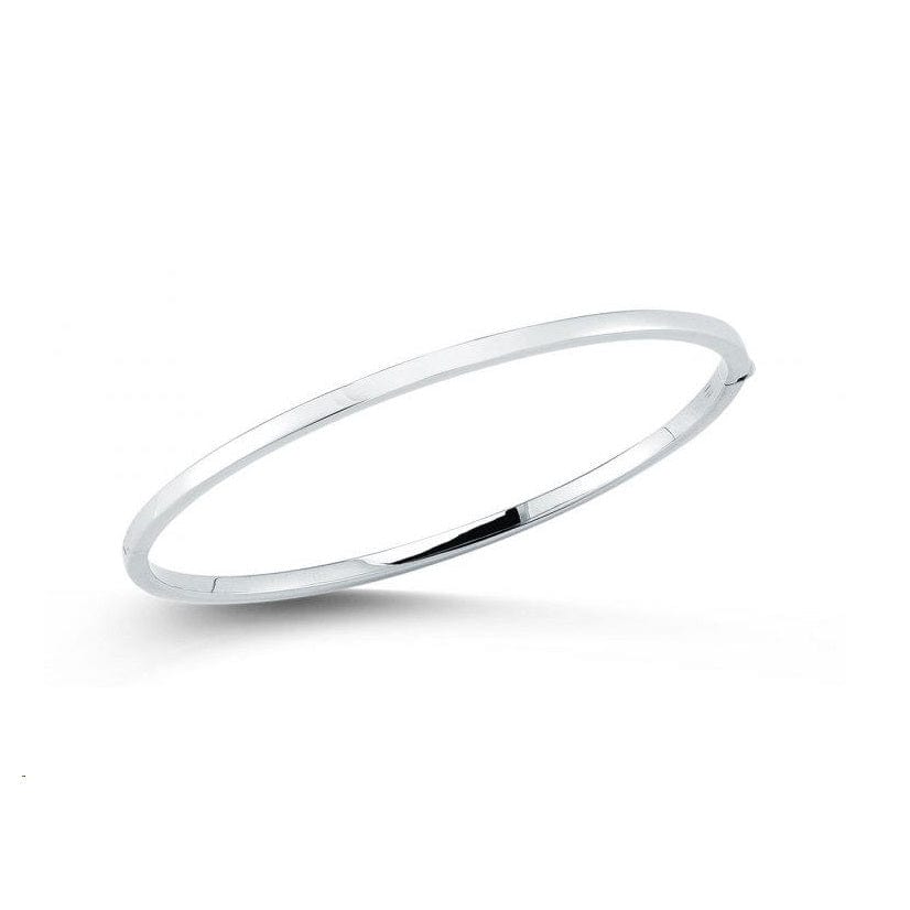 Roberto Coin 18K White Gold Oval Tube Bangle Bracelet – Long's Jewelers