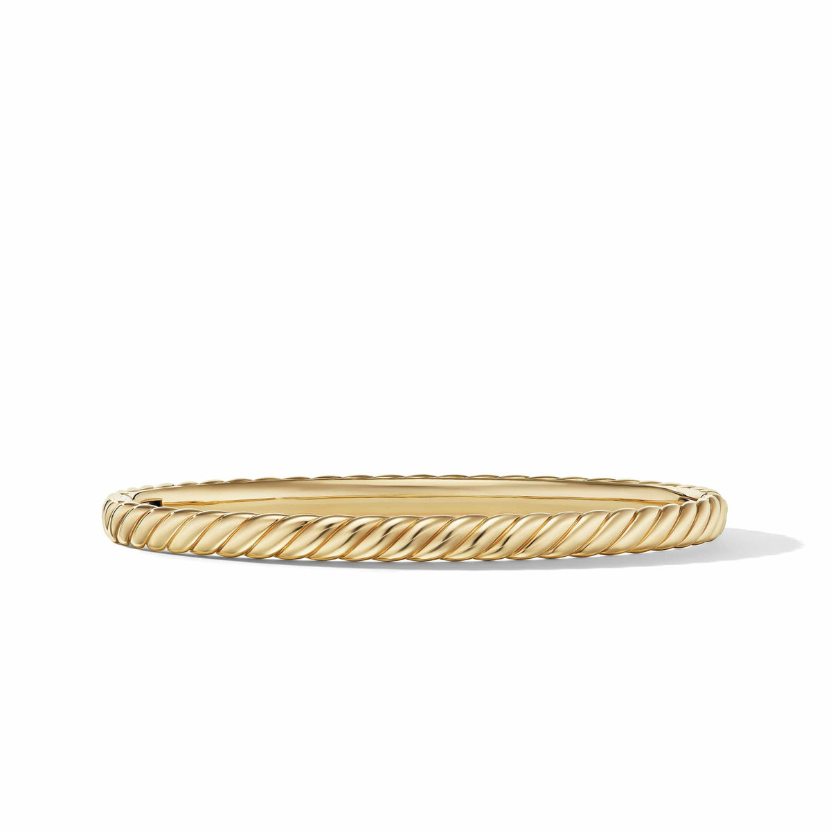 Sculpted Cable Band Ring in 18K Yellow Gold with Diamonds