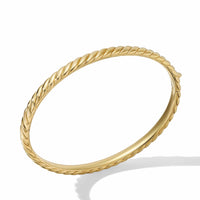 Sculpted Cable Band Ring in 18K Yellow Gold with Diamonds
