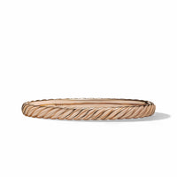 Sculpted Cable Bangle Bracelet in 18K Rose Gold, 6.2mm