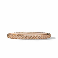 Sculpted Cable Band Ring in 18K Rose Gold with Diamonds