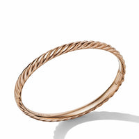Sculpted Cable Band Ring in 18K Rose Gold with Diamonds