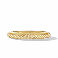 Sculpted Cable Band Ring in 18K White Gold with Diamonds