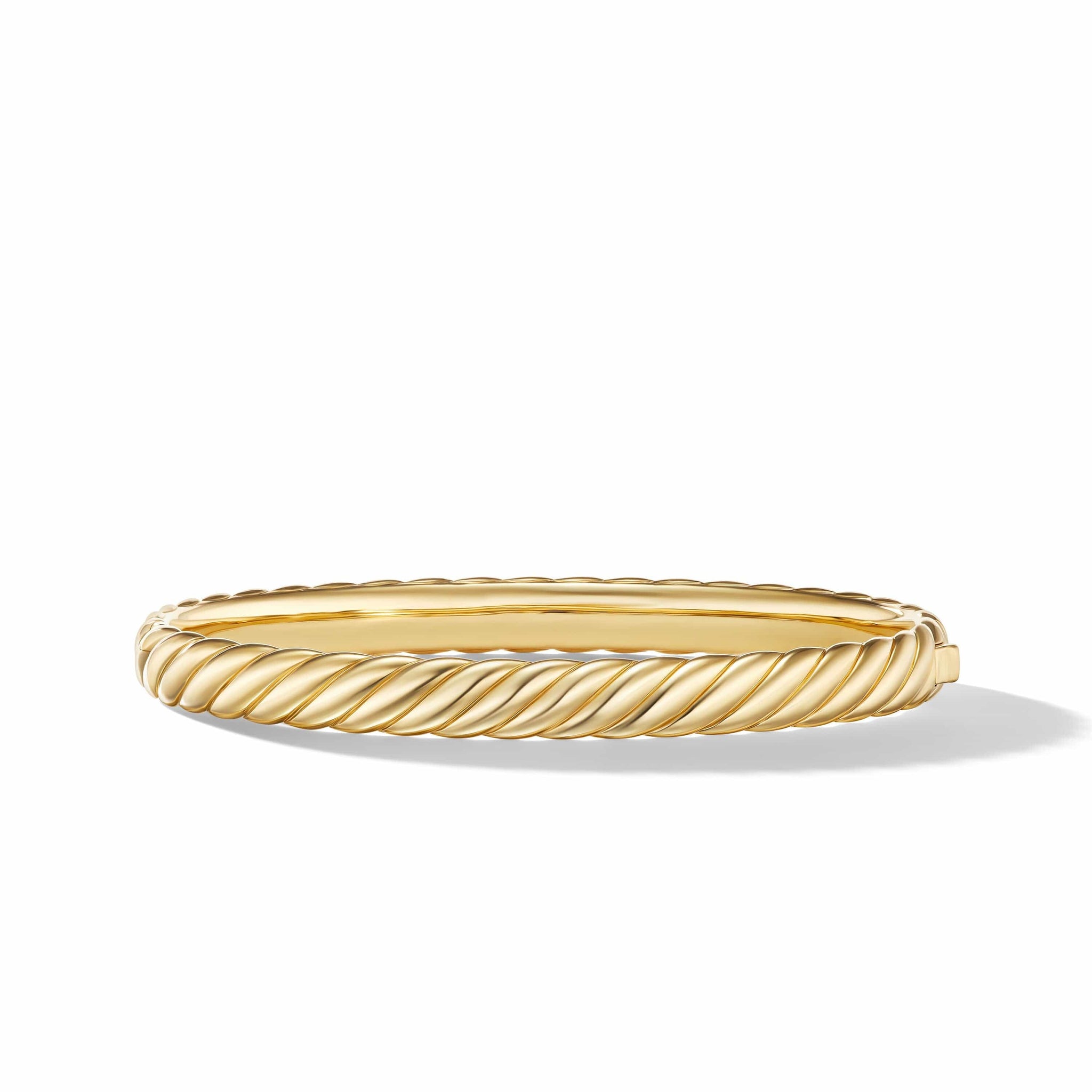 Sculpted Cable Band Ring in 18K White Gold with Diamonds